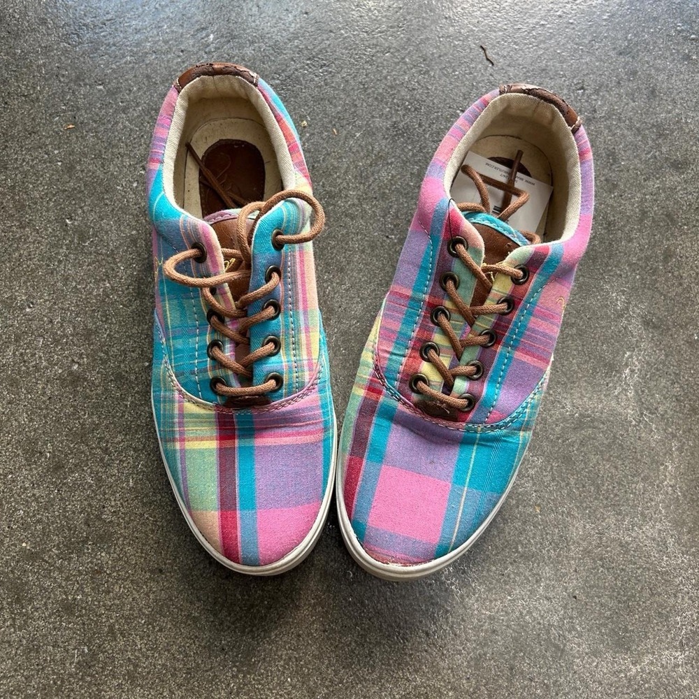Vintage‎ Y2K Baby Phat Women's 6 Colorful Plaid Low Top Sneakers Glam Shoes